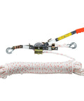 Heavy Duty Rope Puller Three Quarter Ton Capacity With One Hundred Foot One Half Inch Rope Aluminum Ratchet Wheel Workhorse