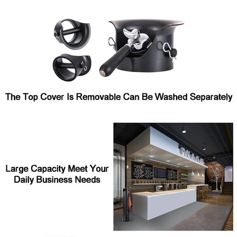 White Matte Knock Box For Espresso Machines Vertical Coffee Grounds Dump Bin Solid Barista with removable cover for easy cleaning.