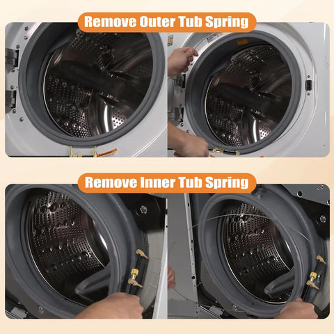 No Sweat Universal Front Load Washer Seal Spring Expansion Tool For Lg Samsung Whirlpool Kenmore Door Boot Repair Kit used to remove outer and inner tub springs.
