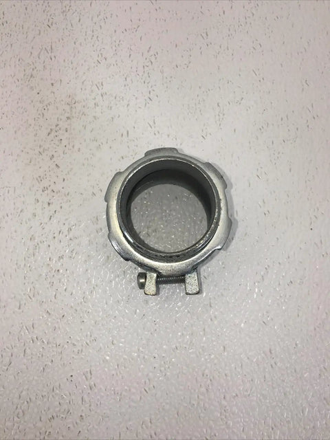 Built Tough One And A Half Inch Squeeze Connector For Electrical Conduit, metal compression fitting for secure connections.