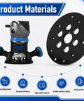 Rock Solid Universal Router Plate Featuring A Precise 1-1/4 Inch Center Opening For Hassle Free Woodworking Projects, black plate and router