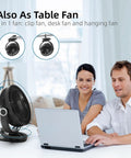 All Day Cool On The Go Clip On Fan With 10000mAh Battery 8 Inch Blade USB Powered Four Speed Settings Strong Airflow on desk