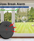 Ultra Slim Glass Break Alarm For Windows And Doors 125 dB Vibration Sensor Detector Anti Theft Home Security Kit Adjustable Sensitivity No False Alarms 4 Pack Black on window glass
