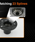Close-up of Manual Free Wheel Locking Hubs Replacement Kit For 1983 To 1997 Ford Ranger Explorer Navajo Mazda B2300 B3000 B4000 Two Piece OE Style Upgraded Drivetrain Components showing 23 splines.