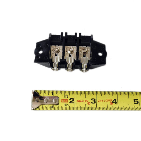 OEM Dryer Terminal Block Assembly For DV448AEP XAA Models with measuring tape showing 2 inch length for household dryers.