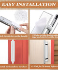 Easy installation steps for 50 Pack Stick On Push Pull Drawer Pulls Adhesive Cabinet Handles ABS Plastic For Kitchen Cabinets Doors Furniture Silver