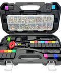Beast Mode 16 Inch Rivet Nut Tool Kit With 17 Metric And SAE Mandrels, 256 Pieces Assorted Rivet Nuts, Rugged Carrying Case