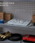 M3 To M6 Carbon Steel Screw Nut And Washer All In One Kit with box and gloves on shelf for DIY projects