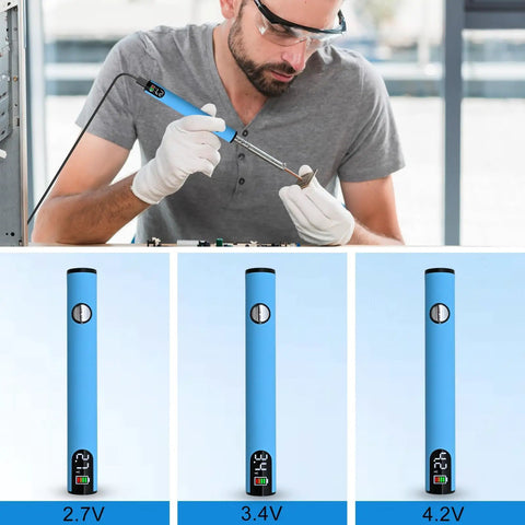 USB-C Rechargeable Portable Soldering Cart Pen With LED Display, 3 Temperature Ceramic Heating, 650mAh Battery Use