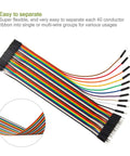 120 Pin Header Jumper Wires Kit With 10cm 20cm 30cm Dupont Cables, Solderless Male Female Ribbon, multicolor set