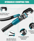 6 Ton Hydraulic Crimping Tool With 9 Die Pairs For 12 AWG To Two Zero Battery Cable Lugs And Wire Rope Crimper Heavy Duty Electrical Crimping For Welding Cables And Battery Cabling Pro Grade