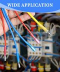 320 Piece Heat Shrink Bullet Connectors Kit With Female And Male Terminals shown in red, blue, yellow for electrical connections