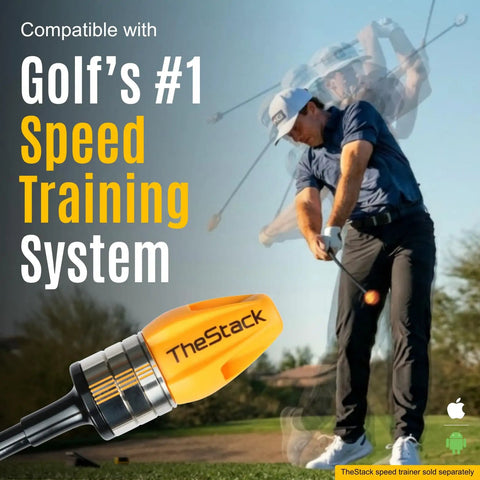Golf's #1 speed training system with TheStack, compatible with Radar Golf Launch Monitor And Swing Analyzer for swing speed data.