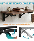 Two Pack 16 Inch Folding Shelf Brackets Heavy Duty Beefy Collapsible Shelving Brackets With Screws Wall Mounted