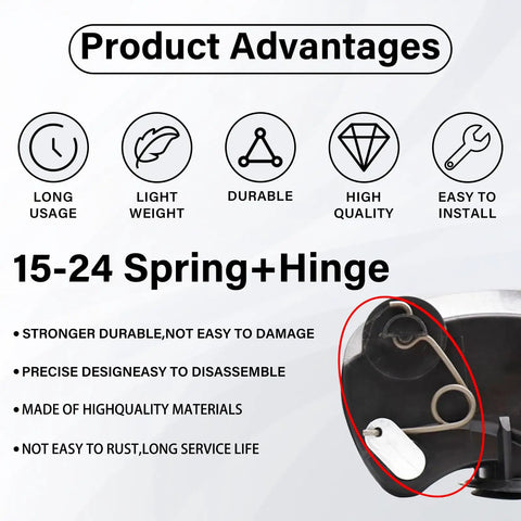 Gas Door Hinge Kit With Aluminum Spring Pin For 2015 2024 F150 Permanent Fuel Door Repair Fix No More Loose Gas Cap Rust Proof