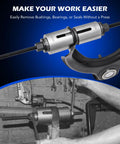 Bushing Press Kit With 27pc Pull And Press Sleeve Set For Wheel Bearings And Bushing Removal And Installation, Versatile Tool For Cars, Light Commercial Vehicles And Heavy Duty Trucks. 34-80 mm steel sleeve set removing bushings