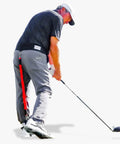 Man using Golf Swing Training Aid For Home Range Or Course Boost Driver Distance Iron Precision Ball Spin And Alignment With Tempo Timer