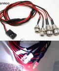 2 Pack 4 LED RC Car Light Kit White Headlights Red Taillights For Crawler Buggy Truck 4WD RC Vehicles Dope Upgrade With SCX10