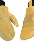 Premium Leather Work And Ski Mitt With Nikwax Waterproof Wax Large Size Built Tough For Wet Weather Golden Suede Pigskin Back Of Hand