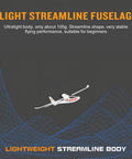 Three Channel RC Airplane For Adults And Beginners, Sky King Inspired Fighter Glider shown with light streamline fuselage.