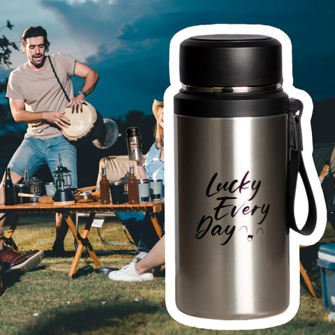 Insulated Water Bottle For On The Go Hydration 800ml Stainless Steel Flask beside people at outdoor gathering