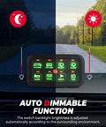 8 Gang Switch Panel With Enhanced Sensitivity, LED Touch Control, Auto Dimmable Function shown on dashboard.