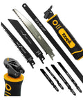 TOOLAN 8-in-1 multi-blade hand saw set with yellow-black handle and quick-change blades for drywall, wood, metal