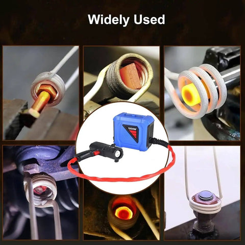 Solid 1800W Induction Heater Bolt Removal Tool with 4 Coils and Toolbox heating nuts, bolts, and bearings in various work scenarios.