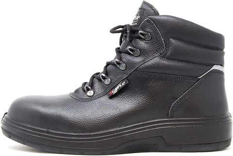 Asphalt Ready Safety Boots With Electrical Hazard Protection, Heat Defender Rubber Sole, Breathable Weatherproof Leather Upper, Size 9 Black