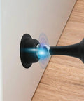 Beefy Magnetic Door Stopper Set Black Stainless Steel For Wall And Floor Mount No Drilling Adhesive Tape Door Holder installed on door