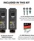 Duo Pack 20 Amp Single Pole 120V Circuit Breakers For Homeline Load Centers And Panel Boxes 10kAIC UL Listed Plug On Replacement Kit OEM Quality Durable Thermal Magnetic Protection, with screws and grease