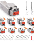 Beefy DTM 2-Pin Waterproof Sensor Connector Kit 4 Pairs With 20 AWG Stamped Terminals layout