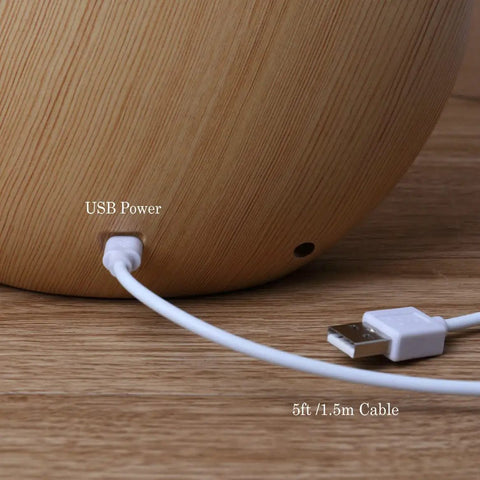 Moon Lamp Night Light Mood Lighting USB cable connection, wooden base, 5ft length for Living Room Romantic Full Moon Glow