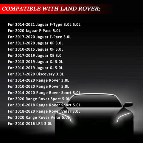 Compatible vehicle list for Heavy Duty Aluminum Cooling System Replacement Kit For Jaguar And Land Rover 2010 to 2020 3.0L 5.0L engines.