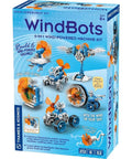 Wind Powered Bots 6 In 1 STEM Kit For Kids Hands On With Wind Technology Gear Ratios And More With Snap Together Pieces No Batteries Required Includes Surf Bot Walker Bot Drill Dozer Quadruped Flying Machine And Big Wheel Tricycle Full Color Manual packaging showing model examples