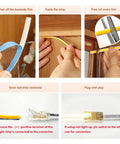 Installation steps for Under Cabinet LED Light Strip Kit 16.4Ft Cuttable Warm White 3000K with Diffused Glow and connectors