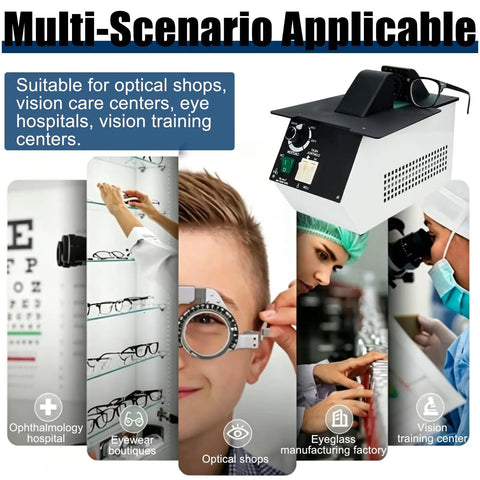 Premium Optical Glasses Frame Heater Featuring A Heavy Hitter 1500W Heating Element used in optical shops and vision care centers.