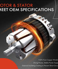 Alternator rotor and stator with copper winding, meets OEM specifications, suitable for Buick Envision Malibu Impala Regal 2013 2020.