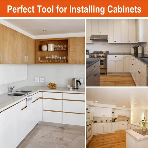 Modern kitchen cabinets with heavy duty cabinet face frame clamps installed for precise alignment and quick installation.