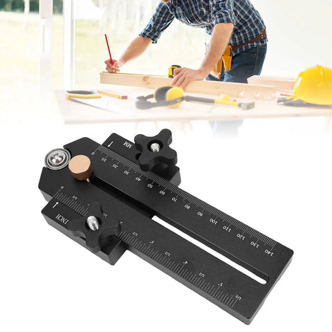 Thin Tear Jig For Table Saw Aluminum Woodworking Tool With Adjustable Sliding Tenon Fits 3/8x3/4 Inch T Slot and 1/4x3/8 Inch Track
