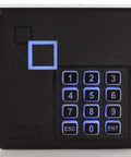Front view of keypad reader for Four Door Security Access System With RFID Card Fob Keypad Reader Infrared Exit Button USB Enroll