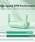 Pocket WiFi 7 Travel Router with dual band 2.4G and 5G speeds, featuring dual 2.5G Ethernet ports and USB 3.0 for secure VPN use.