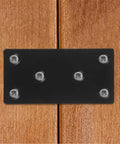 Black Stainless Steel Corner Brackets Set Of 10 With Protective Coating, 6 hole straight metal plate mounted on wood
