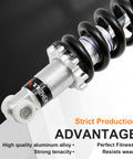 Close-up of Beefy Rear Shock Absorber And Suspension Spring with steel and aluminum alloy, 190mm length, 1200lb capacity for gas scooters and bikes