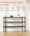 Wide 32.3 Inch 3 Tier Shoe Rack For Entryway And Bedroom Holds 16 Pairs Space Saver Corner Organizer Stackable Metal Frame