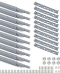 Push To Open Door Opener Latch With Screws 20 Pack Soft Close Cabinet Damper Hardware For Kitchen Drawers and Furniture Doors showing gray sprinloaded catches and mounting screws.