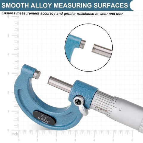 Four Piece Outside Micrometer Set For Machinists Ultra High Precision 0.0001 Inch Graduation Measures 0 To 4 Inches Carbide Faces