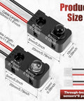 8 Pcs IR Break Beam Sensor Kit With 5mm LEDs Counting Module Through Beam Photoelectric Switch, wire length and dimensions displayed.