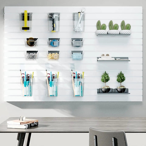 Heavy Duty Slatwall Shelves 6 Pack 12.5 Inch By 5 Inch Metal Wall Shelves For Garage, Retail, And Home Storage Black Finish
