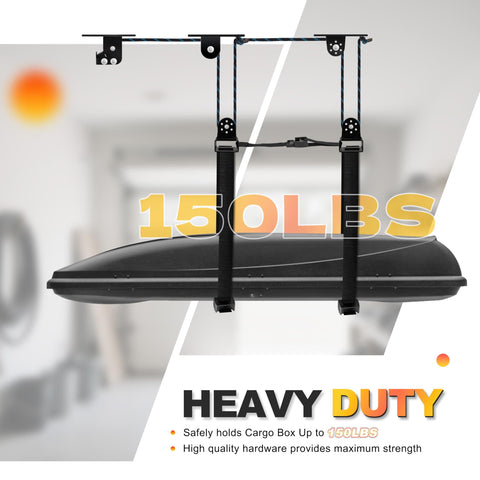 Ceiling Hoist For Cargo Box And Gear Heavy Duty Garage Storage Lift With Triple Pulley System Holds Up To 150 Lbs